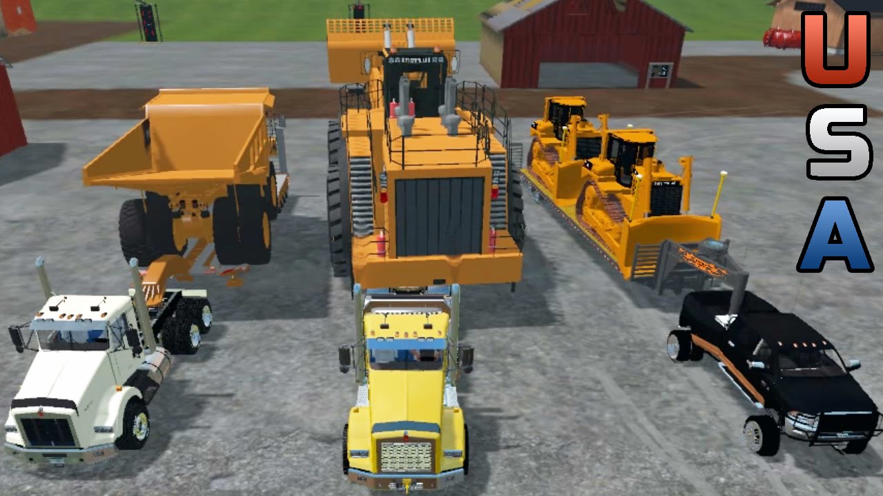 FARMING SIMULATOR 2015 | HAULING AMERICAN MINING EQUIPMENT
