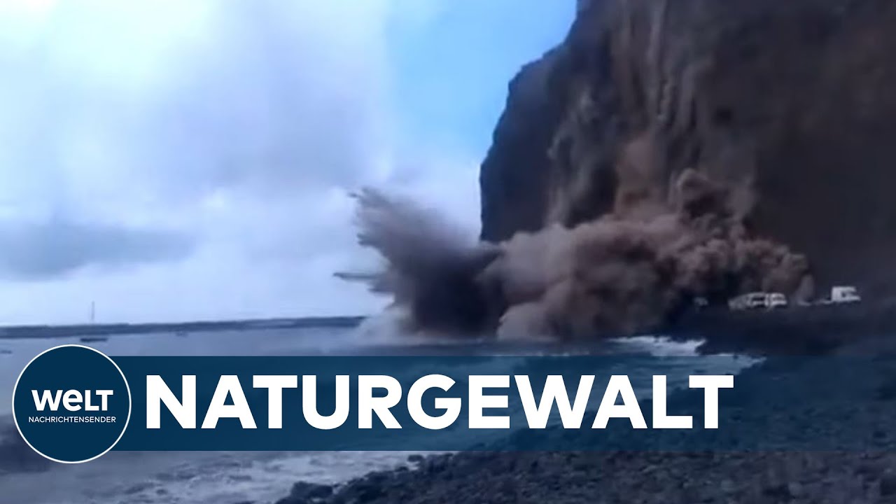 LA GOMERA: Steilküste bricht vor den Augen von erschrockenen Touristen ein