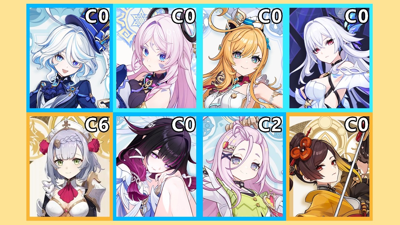 【原神】2025/2月 Ver Luna4 螺旋12層 ☆9 無課金 女キャラのみ