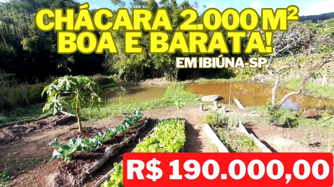 #117 (VENDIDO)CHÁCARA BOA E BARATA! 2.000 M² COM LAGO EM IBIÚNA/SP VALOR 190.000,00