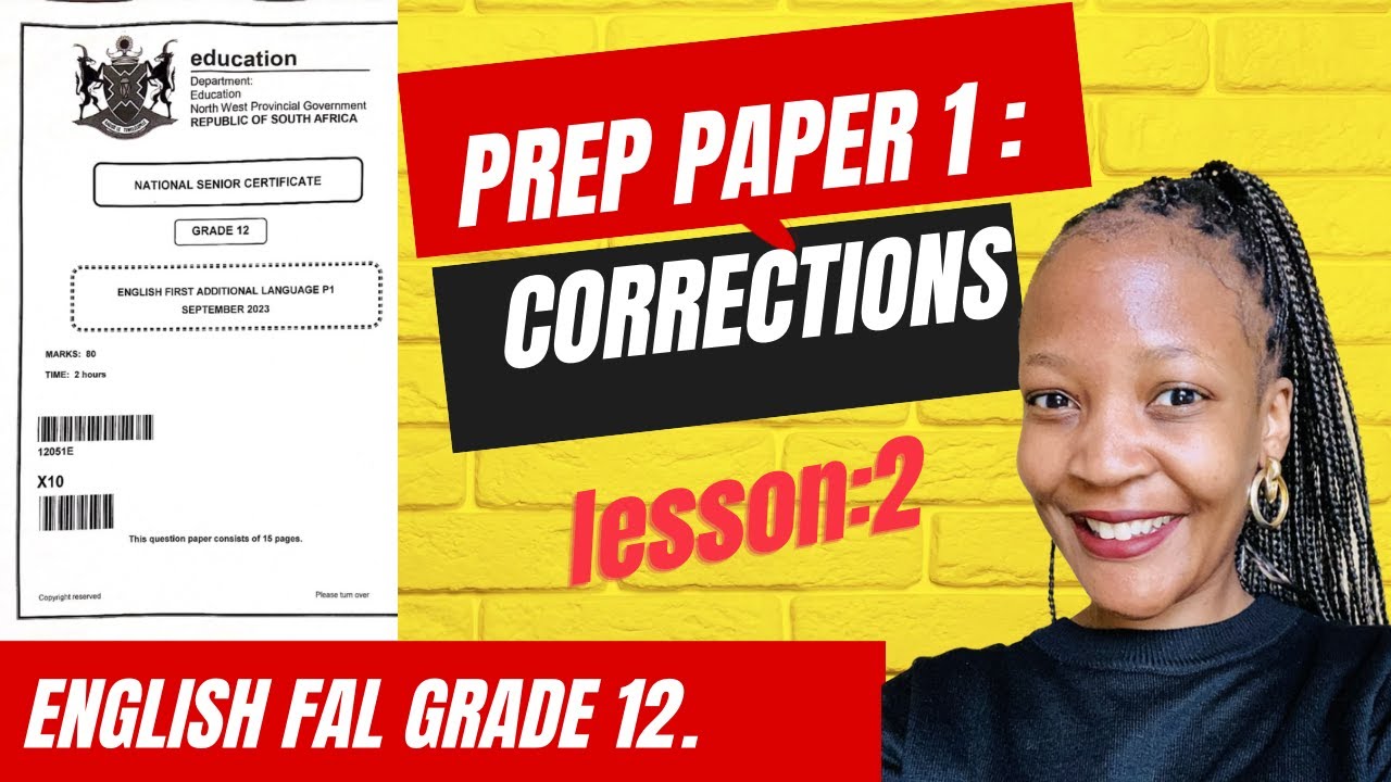 Grade 12 final examination revision: Prep correction. How to totalise cartoon questions.