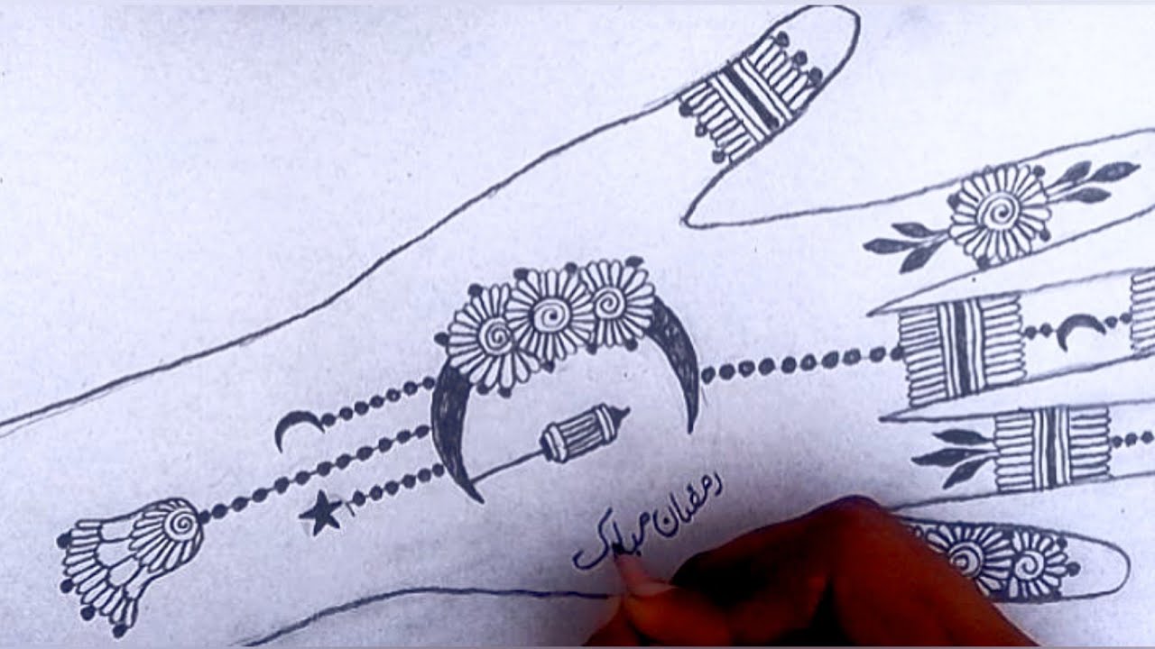💕🕋5 MINUTES EASY RAMADAN MUBARAK Mehandi design | latest Mehandi design for back hand 