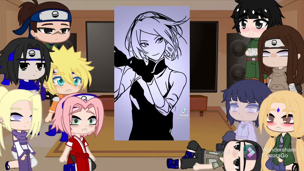 Naruto y sus amigos +Iruka y Tsunade reaccionan a sakura