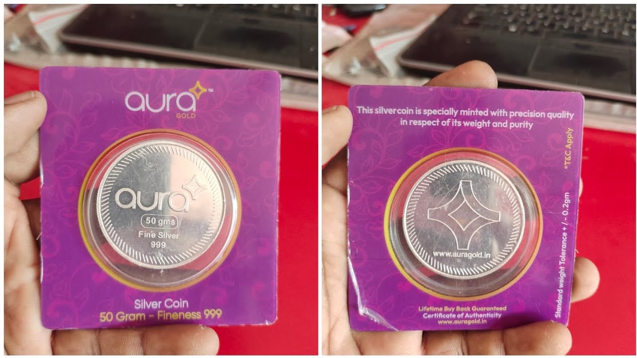 New launched silver coin 50g unboxing from aura gold app #dreamshoppingnlk