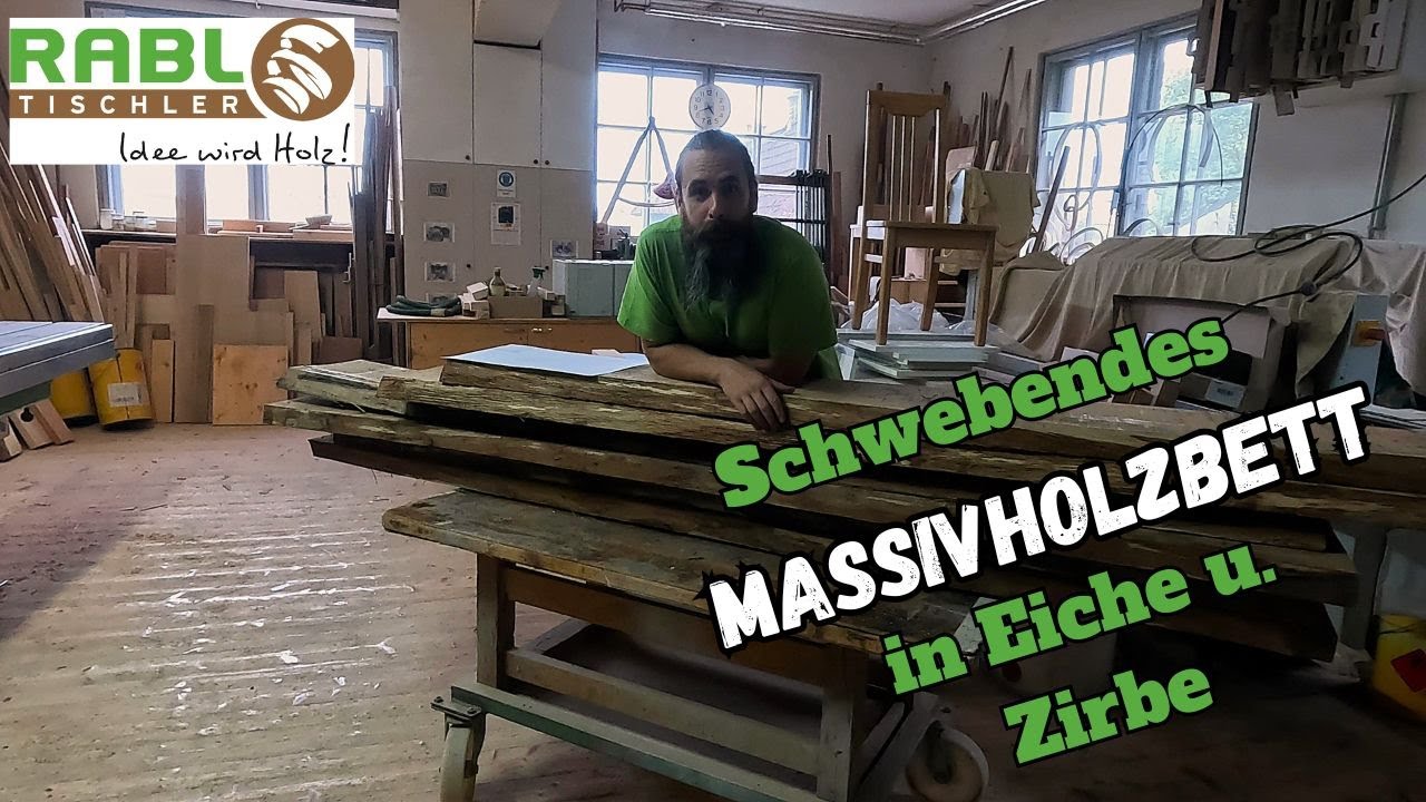 Massivholzbett bauen, schwebend in Eiche XXL/Teil1