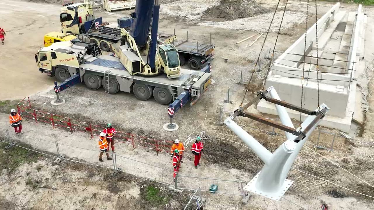 Construction de la passerelle de Val-de-Reuil