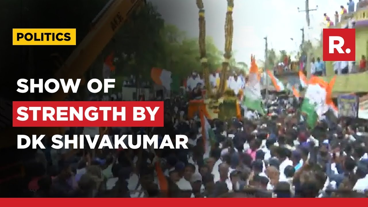 DK Shivakumar Holds Roadshow Ahead of filing Nomination For Karnataka Assembly Elections