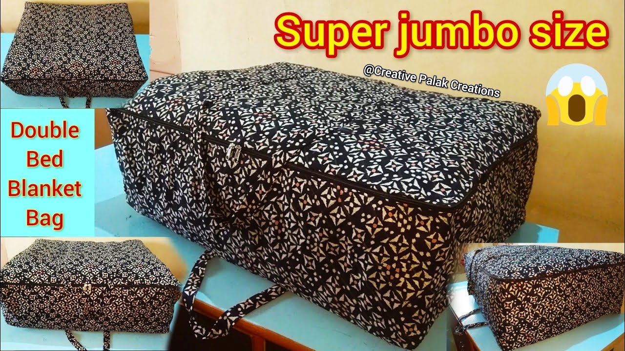 How to make big size double bed blanket bag at home | Storage Bag | कंबल/रजाई के लिए बनाएं कवर बैग।