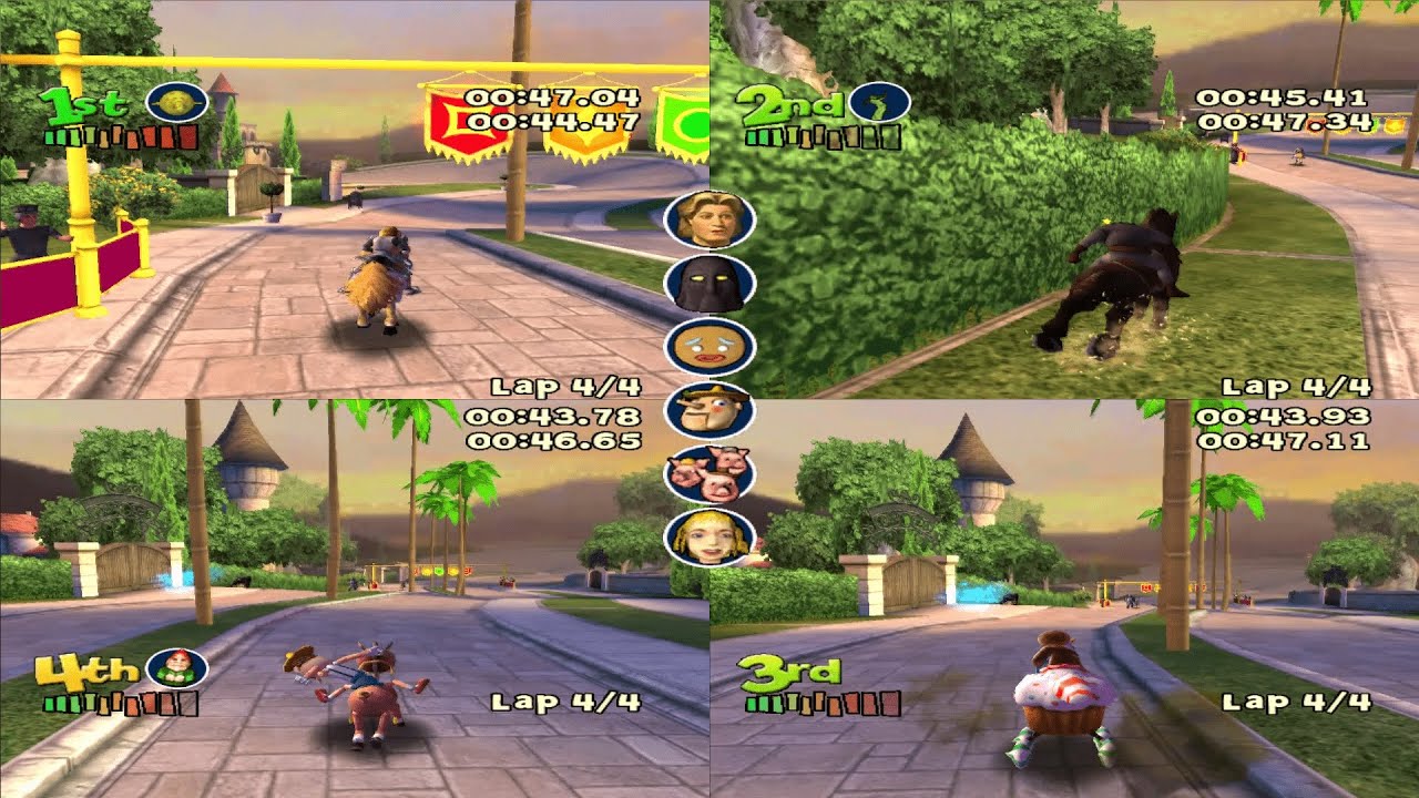 Shrek Smash n' Crash Racing - Mirrored Tournament (Horserider AI Only Race - Gamecube/Dolphin)