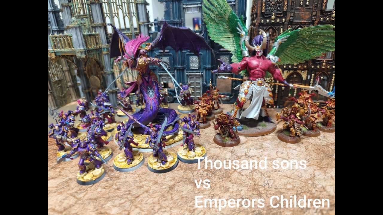 New Thousand Sons vs Emperors Children Warhammer 40k Battle Report deutsch 10 Edition