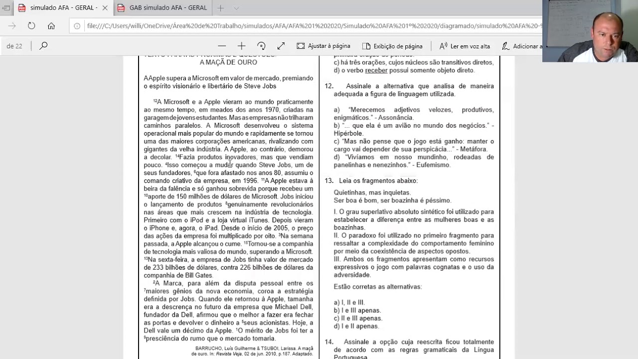 Corre&ccedil;&atilde;o Simulado AFA