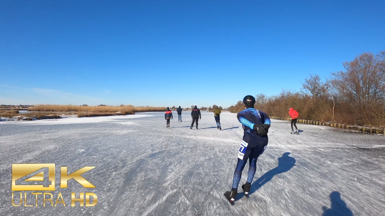 Ice skating 4K Nieuwkoopse Plassen - The Netherlands 🇳🇱