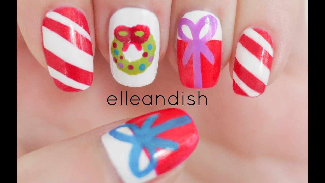Easy Christmas Nails 2 (Freehand)