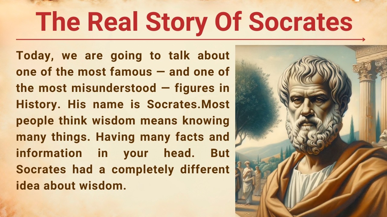 The Real Story of Socrates In Simple English | Reading, Listening & Speaking Practice