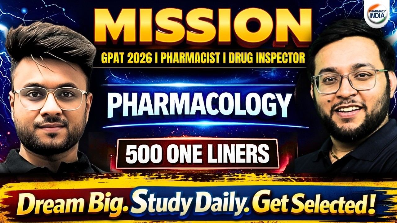 Pharmacology Top 500 One Liners | Important For GPAT | Drug Inspector | NIPER | Pharmacist
