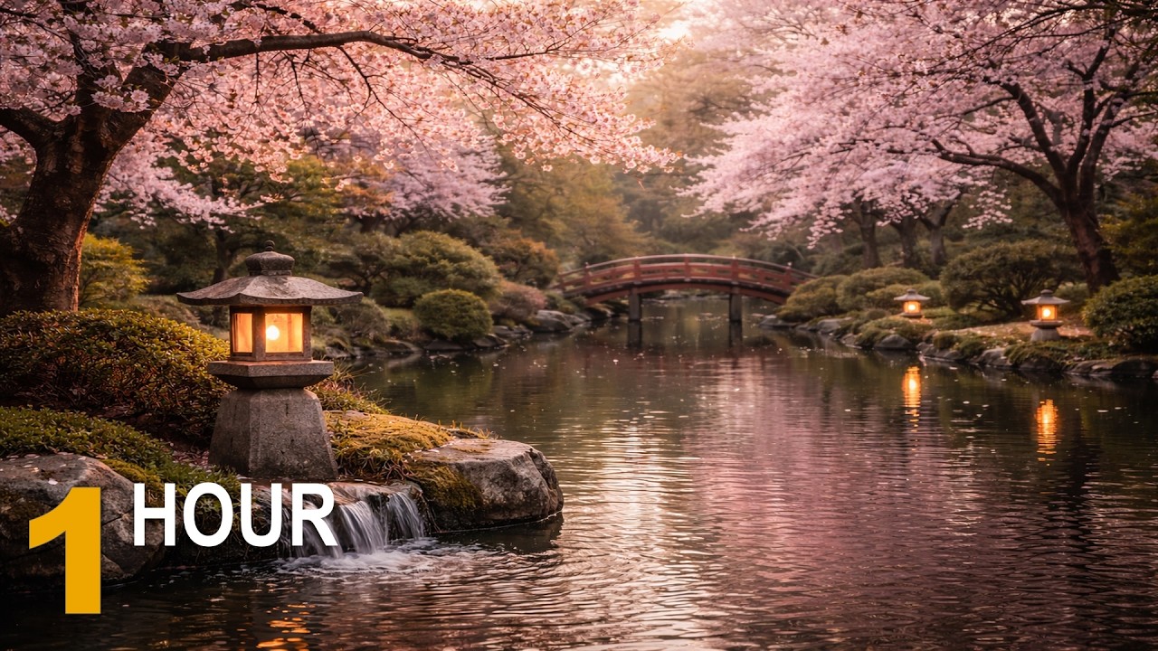SAKURA — Cherry Blossom - Japan Garden Ambience - 1H for relaxation, meditation, reading and sleep
