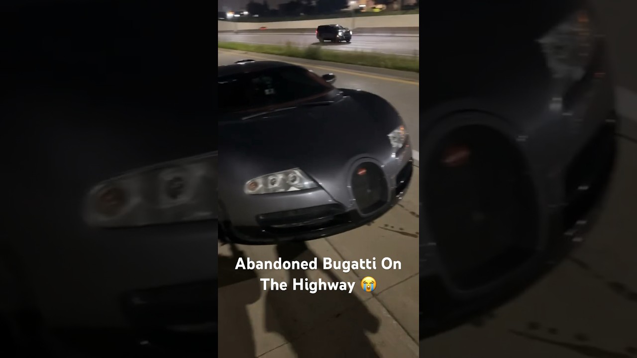 Abandoned Bugatti On The Highway 😳 #bugatti #carcommunity