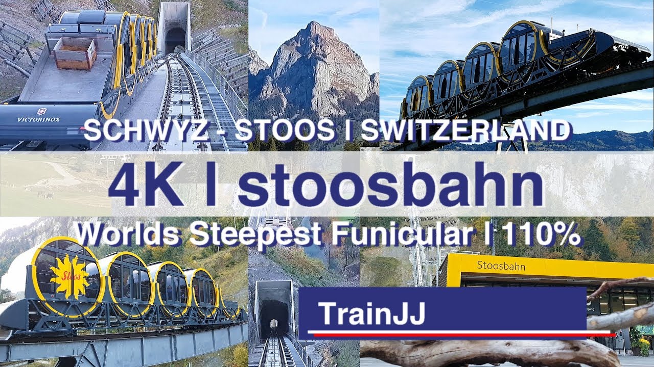 Stoosbahn Switzerland | World's Steepest Funicular | Steilste standseilbahn der Welt | Full ride -4K