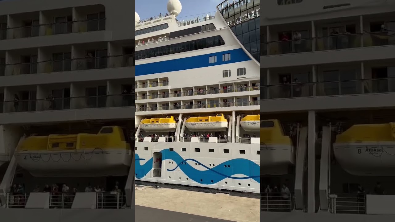 Aida Sol docked in Funchal, Madeira #shorts #aida #aidasol #cruise #cruiseship #loveboat