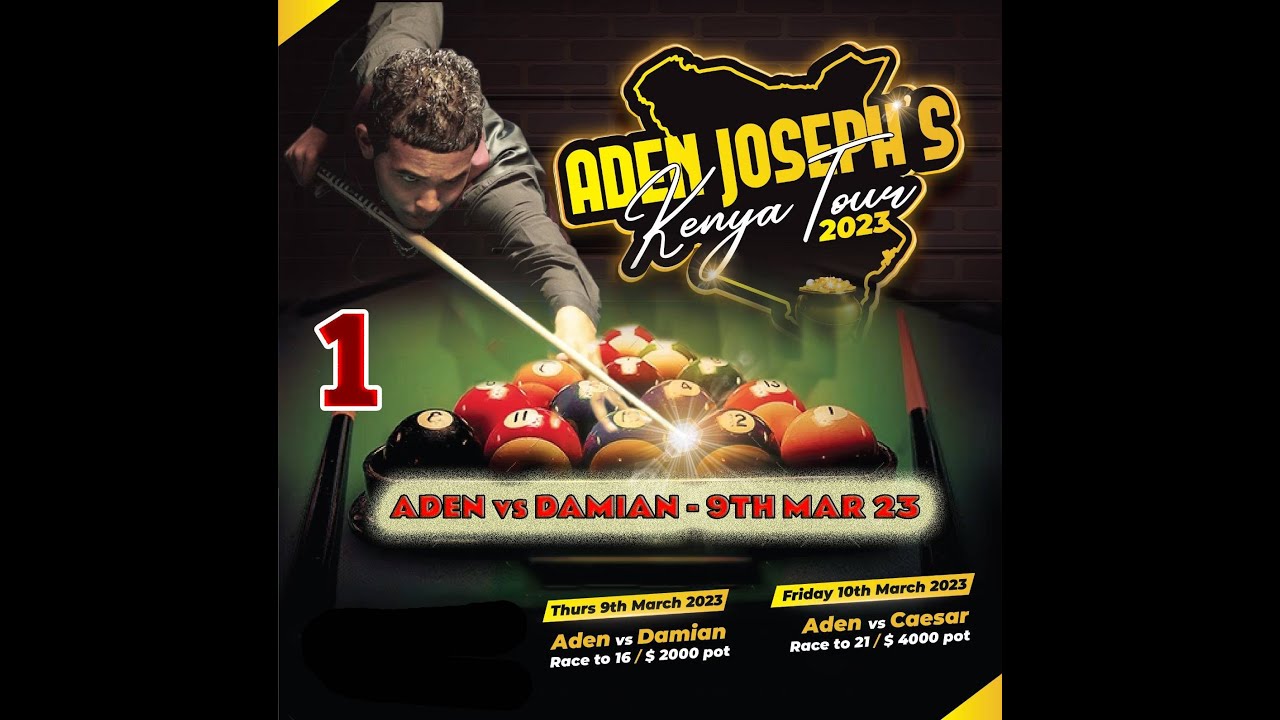 DAMIAN 🇰🇪 vs ADEN JOSEPH  🇿🇦 - RACE TO 16 - POT $2,000 - 09-MAR-2023 - PART 1