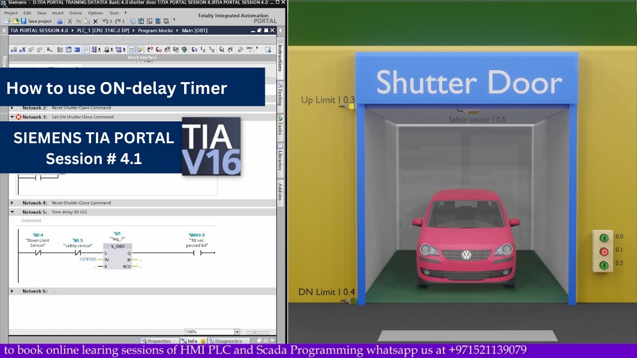 TIA Portal Training Session #4.1  How to use ON delay timers in TIA Portal Ladder logic ?