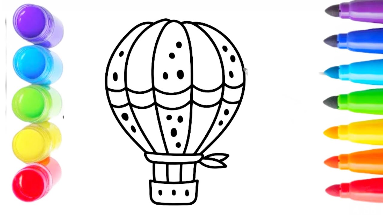 How To Draw cute balloon Drawing, Painting & Coloring For Kids and Toddlers -child Art 