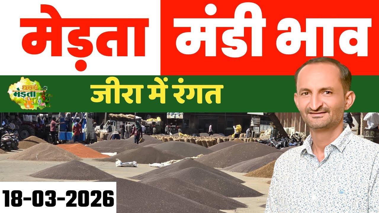 मेड़ता मंडी भाव। | Merta Mandi Bhav | Jeera Bhav | Moong Bhav | Aaj Ka Mandi Bhav 18.03.2026