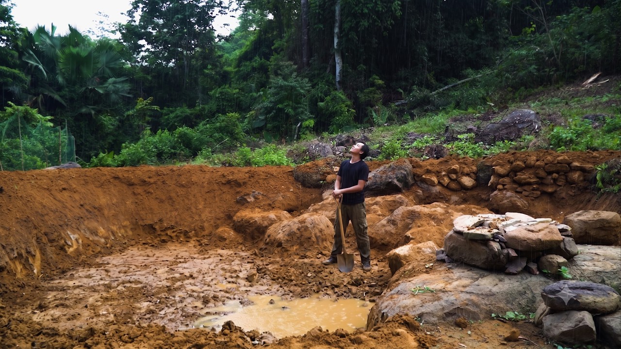 Braving the Elements to Dig a Fish Pond🐟 | LIVING OFF THE GRID | Episode 127