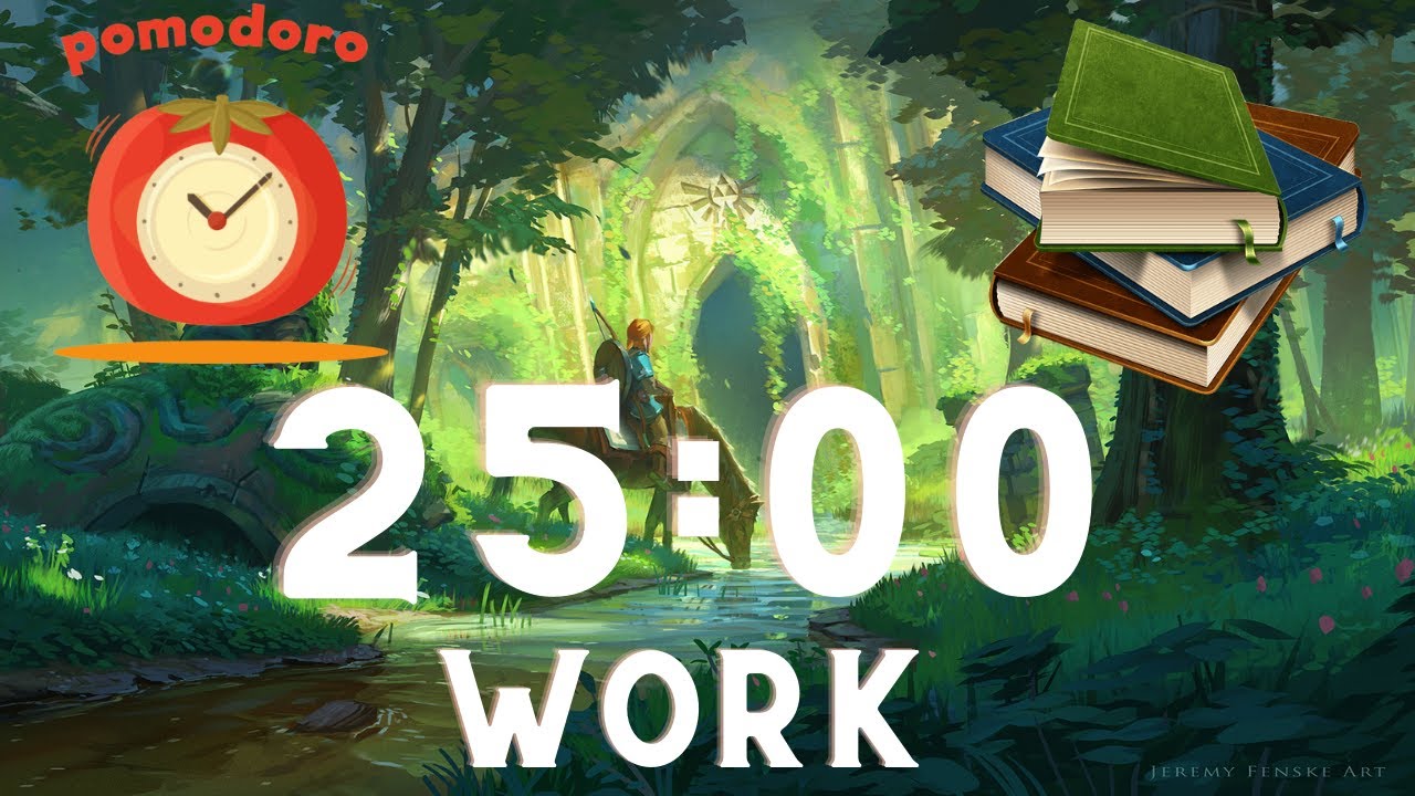 Zelda + Rain • Relaxing Music with 📚POMODORO TIMER - 3 HOUR📝 [25 MIN X 4 SET]