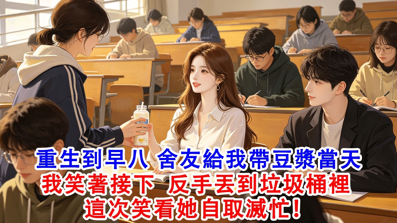 【完結爽文】重生到早八舍友給我帶豆漿當天  我笑著接下  反手丟到垃圾桶裡 這次笑看她自取滅忙！#故事 #重生 #爽文 #重生故事 #情感 #小說 #完結 #動漫