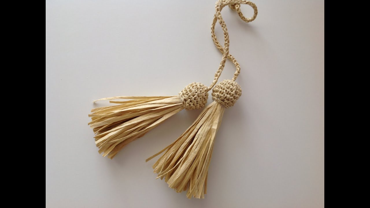 Püskül Yapımı/ Making tassels with raffia rope #crochet #knitting #diy #kağıtip #handmade #paperrope