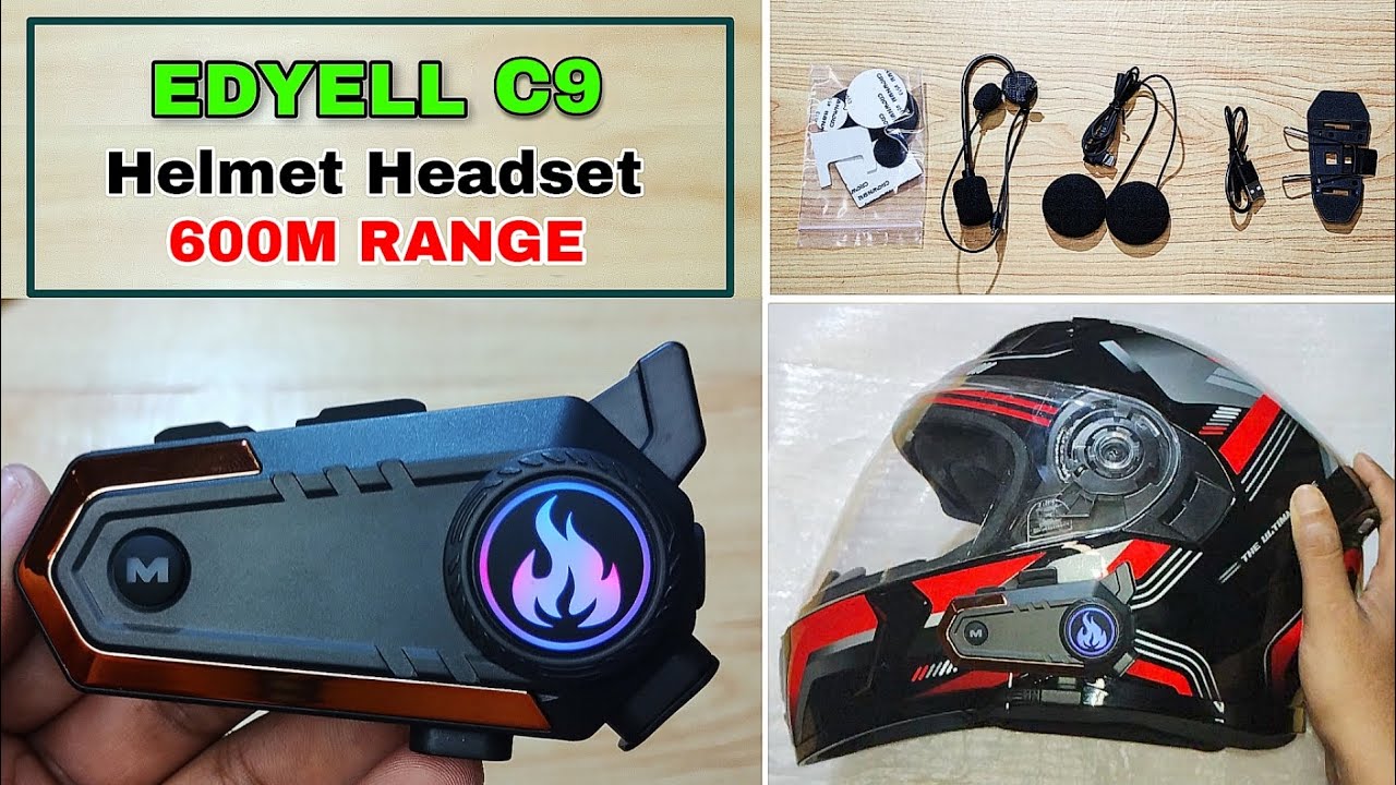 EDYELL C9 Motorcycle Bluetooth Intercom Headset | Best bluetooth headset for helmet India
