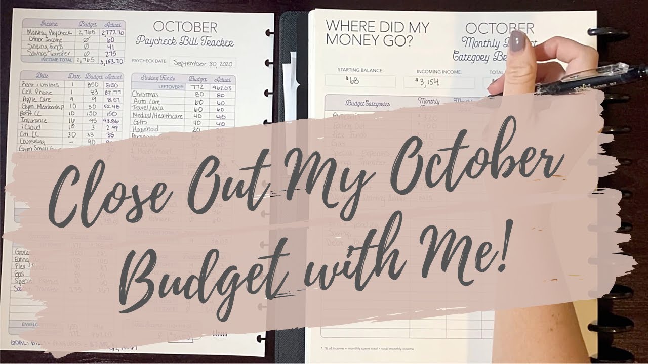 Close Out For October || Budget With Me