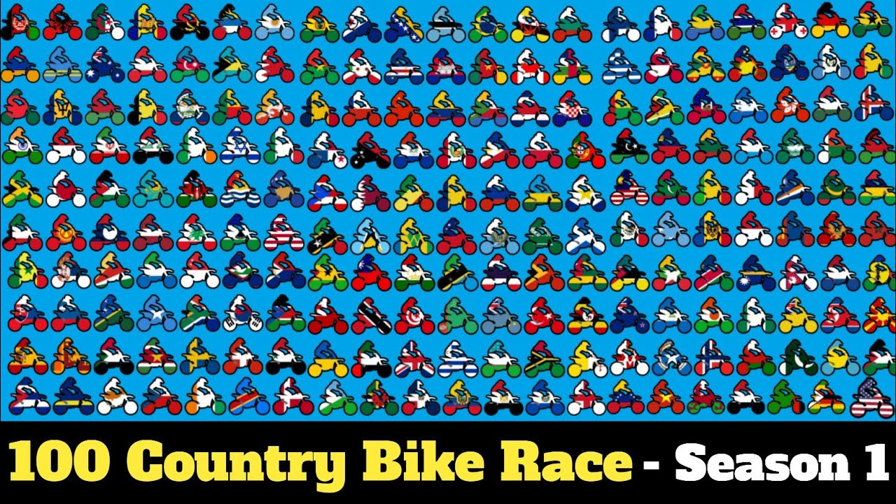 100 Countries & 99 Country Elimination Motocross Dirt Bike Racing Tournament in Algodoo - Season 1