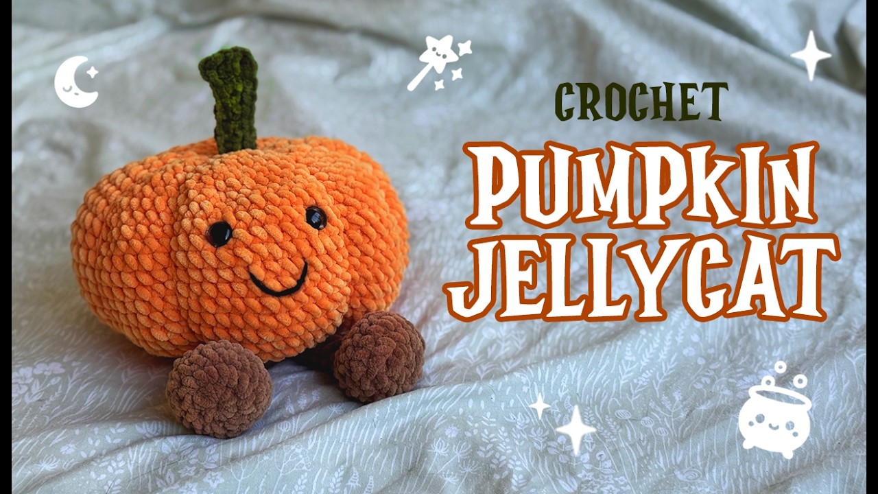 Вяжем крючком тыкву-амигуруми на Хэллоуин (по мотивам желейной кошки!) 🎃 | Простой урок по амигур...