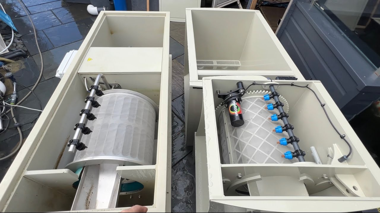 INSTALLING THE DRACO DRUM AND TAKING THE PROFI DRUM OUT FOR BIGGER BIO SURFACE #fish #koi #drum