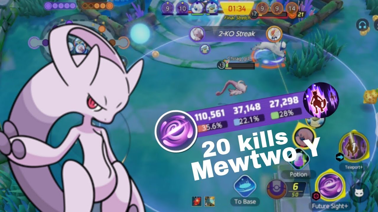 First time us this pokemon mewtwo y and dmg + 110,561 in pokemon unite #pokemonunite #gaming #games 