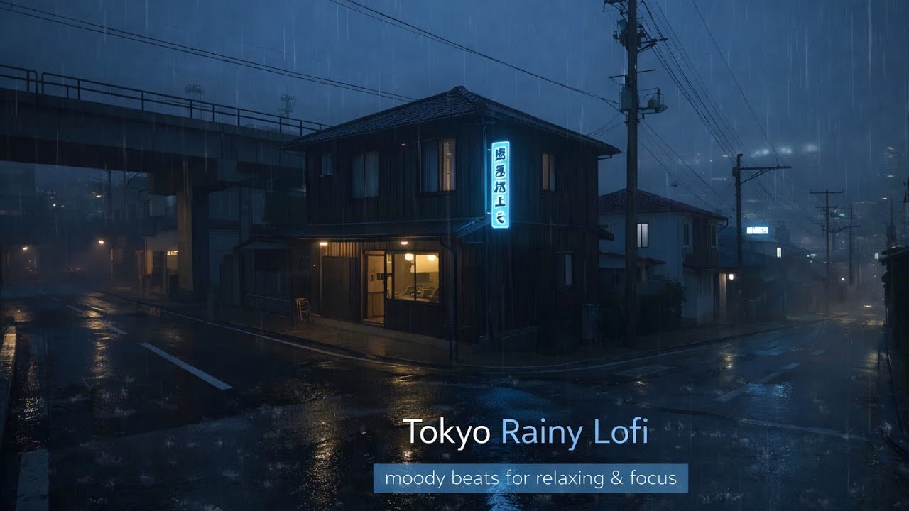 90s Rainy Night in Japan 🌧️ Lofi Hip Hop Study Mix