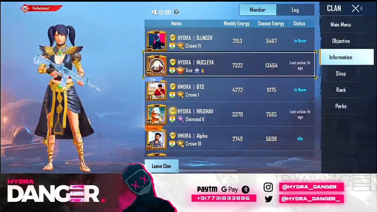 HYDRA DANGER SHOWING ALL HYDRA CLAN MEMBERS KD | PUBG MOBILE