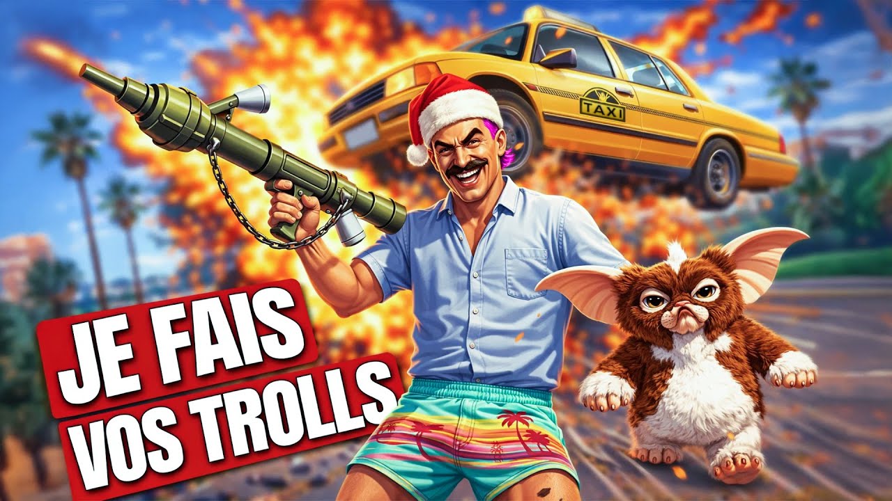 JE FAIS VOS TROLLS sur GTA 5 RP: bazooka, gremlins & taxi fou…