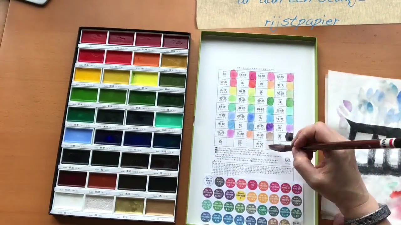 Japanse verf in een doosje