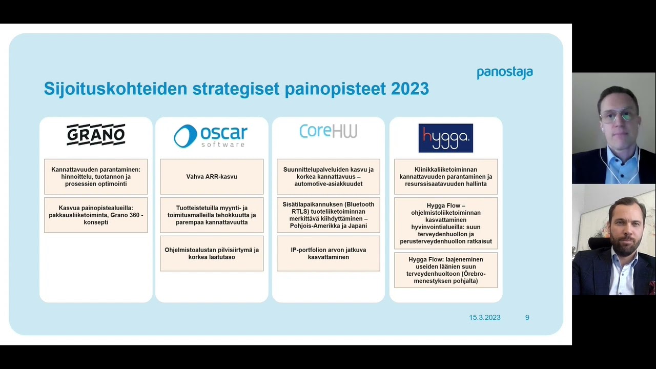 Panostaja Q1 2023  sijoittajavideo