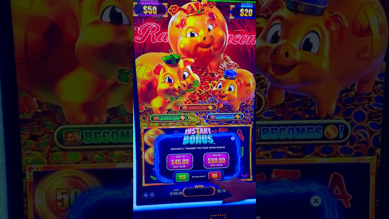 Купите функцию мгновенного бонуса в слоте Rakin Bacon Triple Oink! #слоты #lasvegas #казино