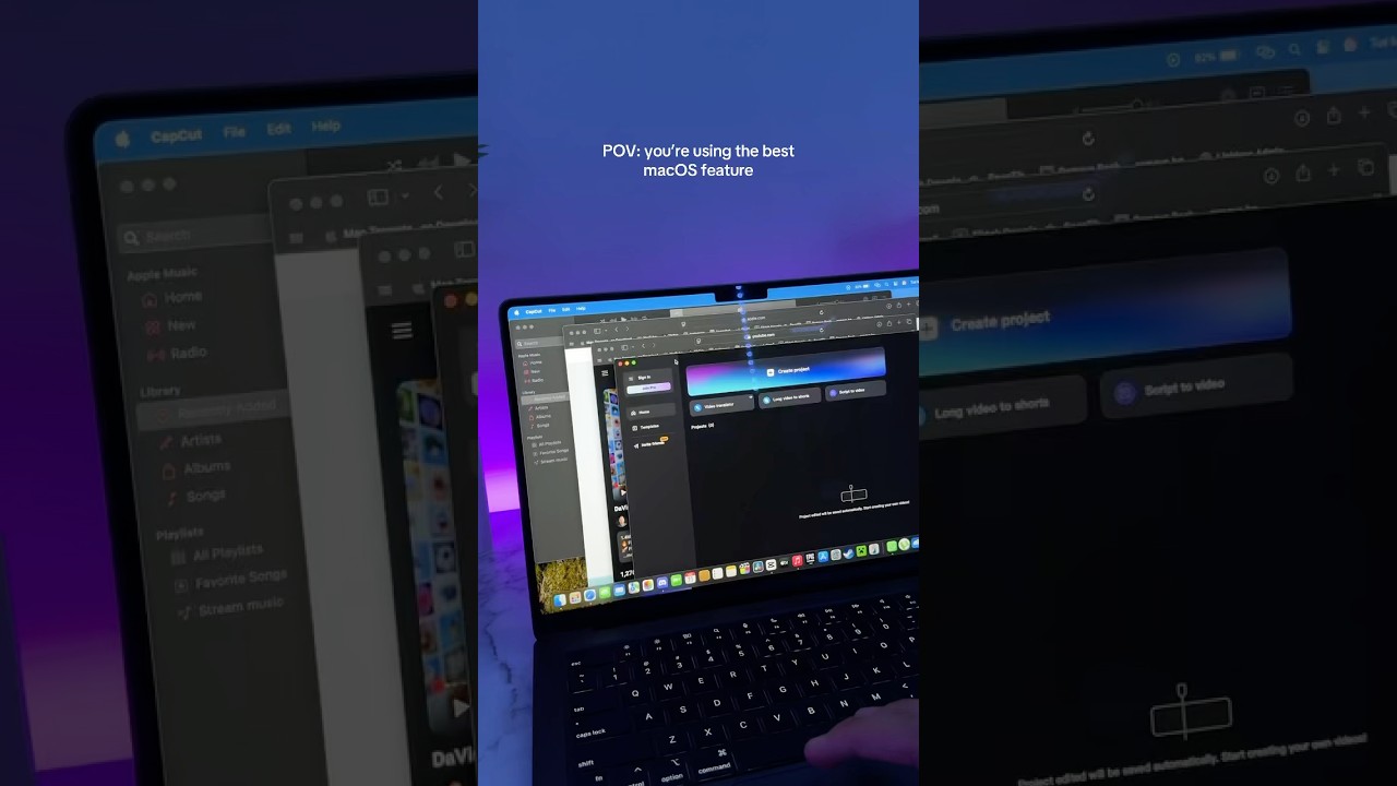 Stage manager is a game changer 🙌 #macbook #stagemanager #feature
