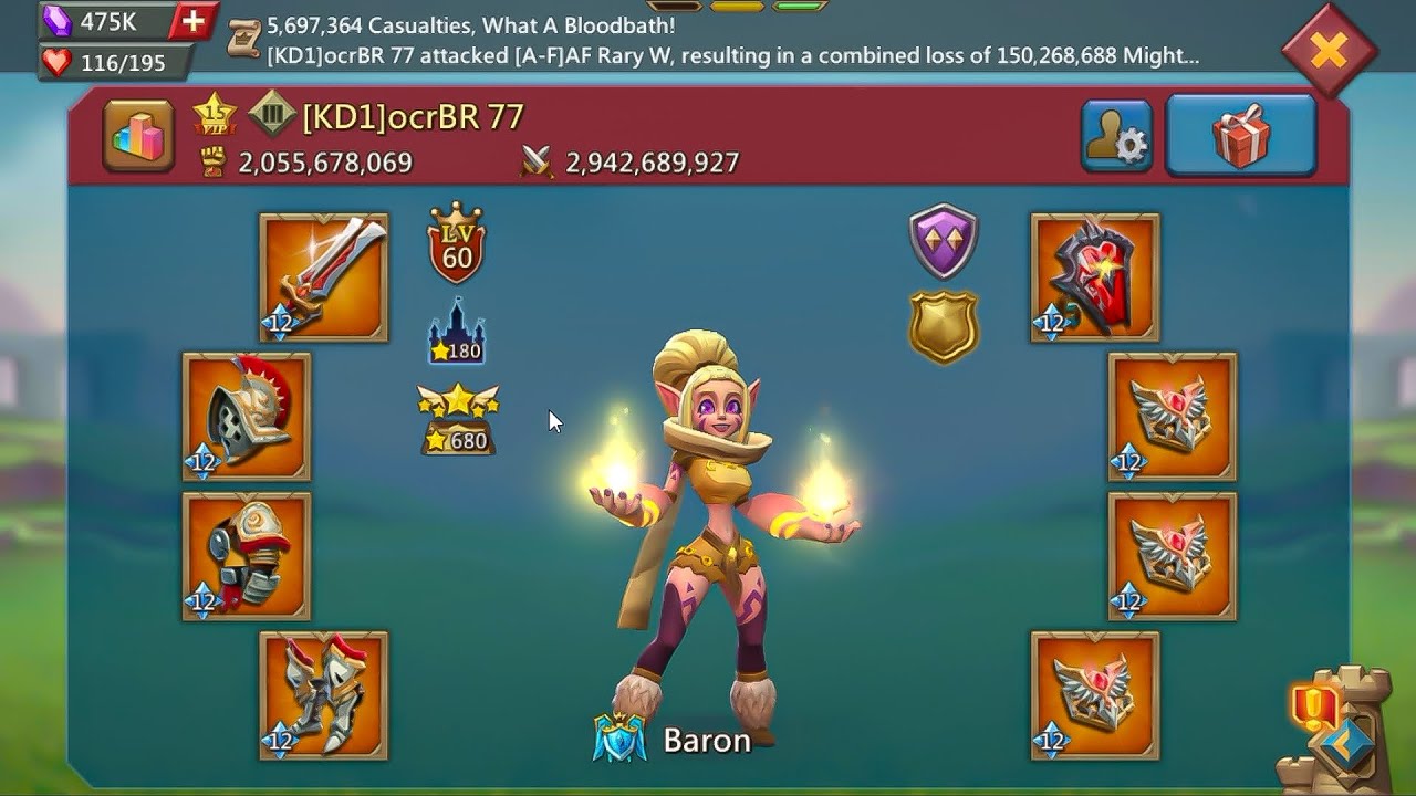 Lords Mobile - ocrBR 77 vs Player In Fury