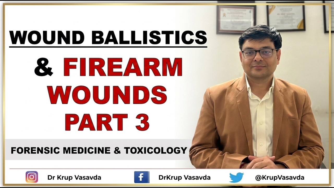 Wound Ballistics ||  Firearm Wounds || Part 3 || Dr Krup Vasavda