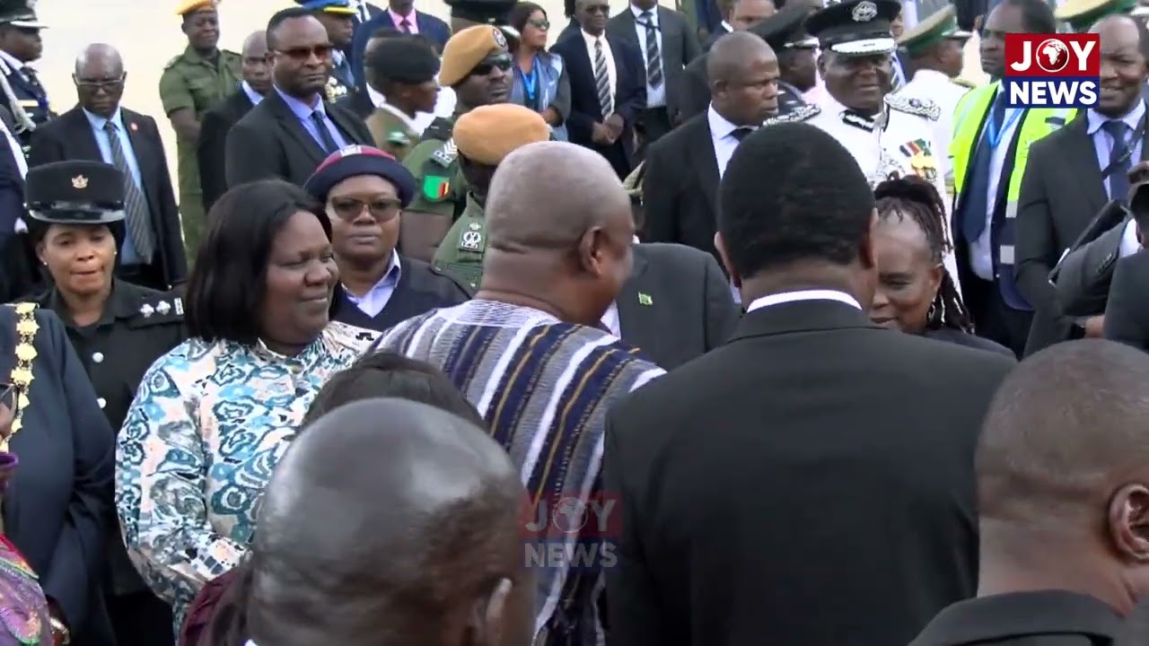 President Mahama shares warm embraces with the Zambian President and First Lady.