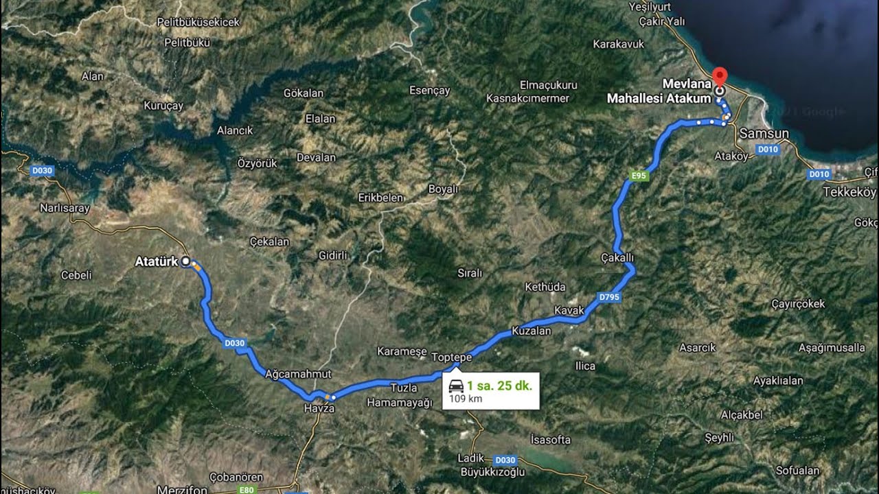 9 Dakikada Samsun'dan Vezirköprü'ye
