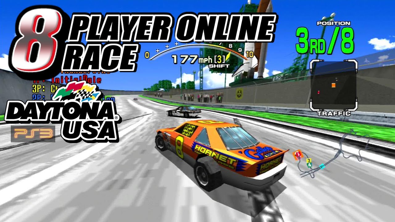 Daytona USA - 8 Player PS3 Online Race (Seaside Street Galaxy)