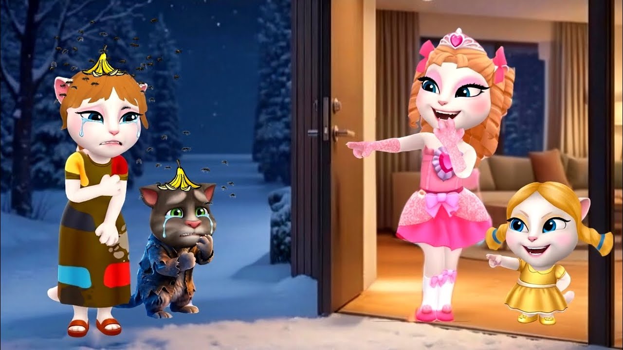 The rich woman and her child are mocking the poor woman and her child 😭 my Talking angela'm 2 &1&tom